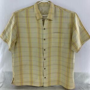 Tommy Bahama Short Sleeve Casual Shirt Linen Silk Blend Size XL